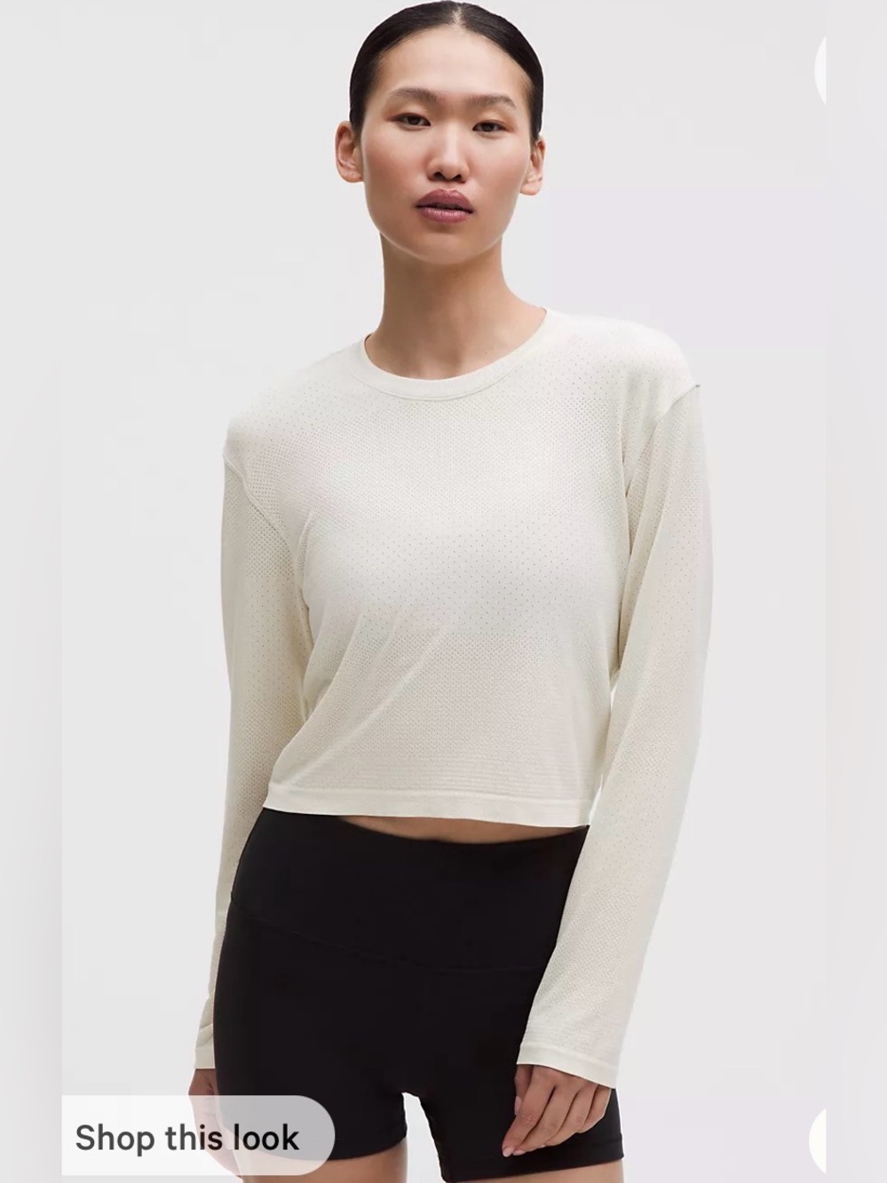Lululemon Swiftly Perforated Stripe Long-Sleeve Shirt (Size 10)